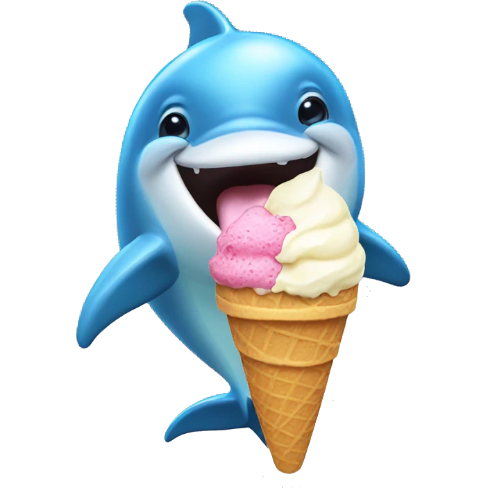 Dolphin eating ice cream emoji