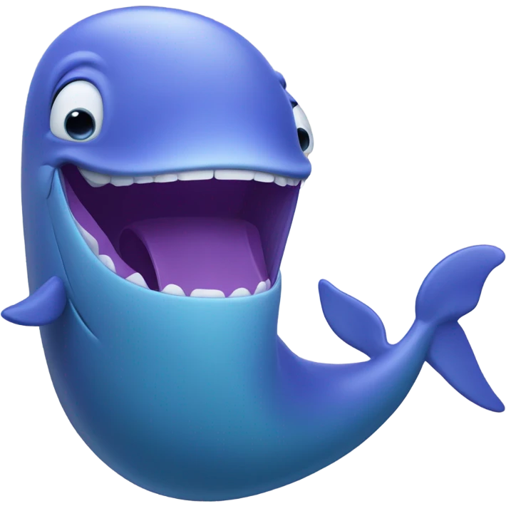 Blue whale purple, open mouth emoji