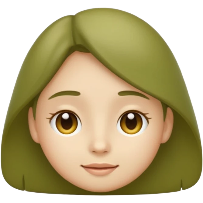 aesthetic olive green emoji, dreamy, pastel, relaxed face emoji