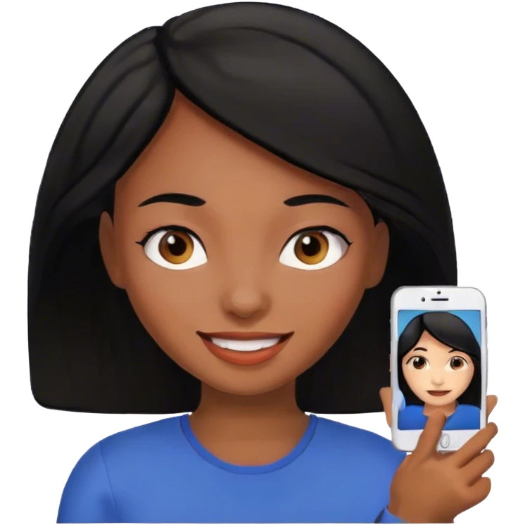 selfie with black hair girl emoji