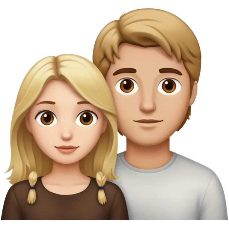 Brown hair man and blonde girl emoji