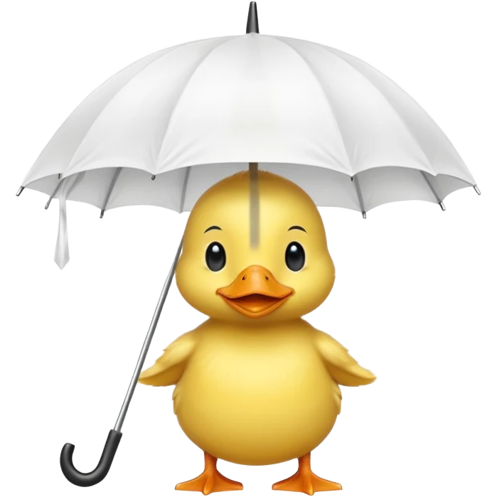 baby Duck holding white umbrella emoji