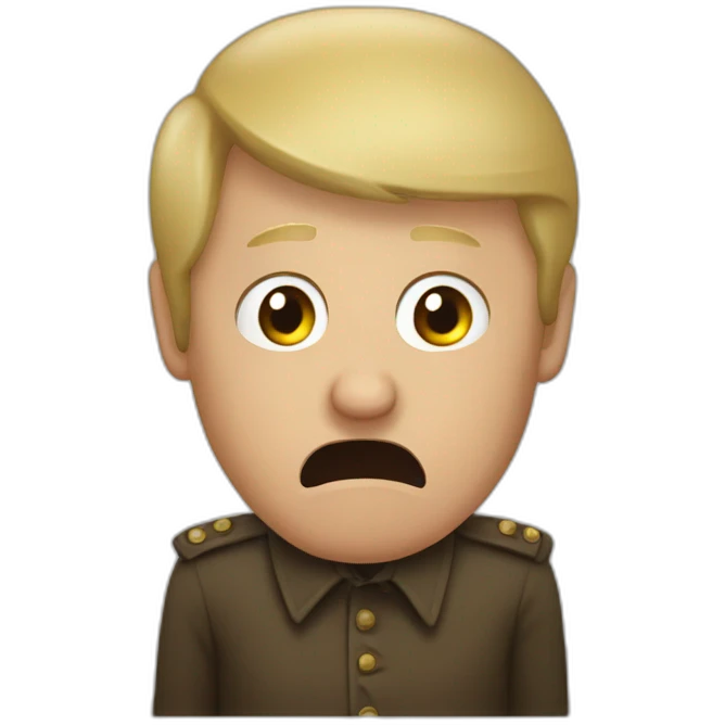 Vladimir poutine holding poop while being scared emoji