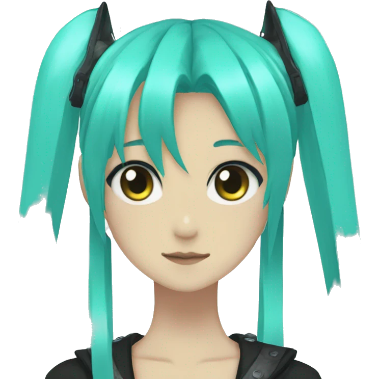 Hatsune miku but nonbinary and goth emoji