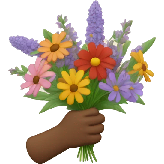 Fist holding bouquet of wildflowers emoji