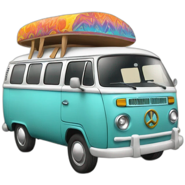 groovy hippy van emoji