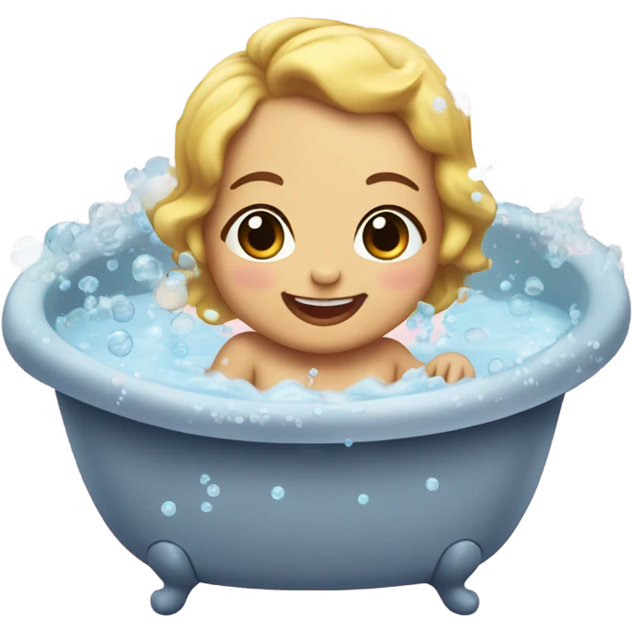 cutе baby girl in the bath emoji