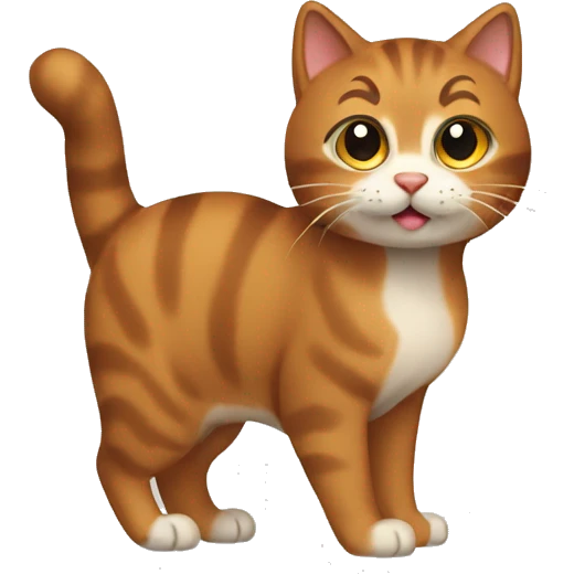 cat with a furry brown tail emoji