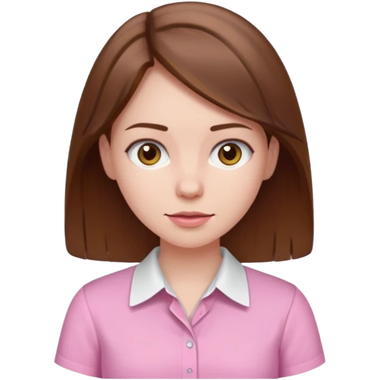 Pale girl brown hair and wearing pink and white shirt emoji