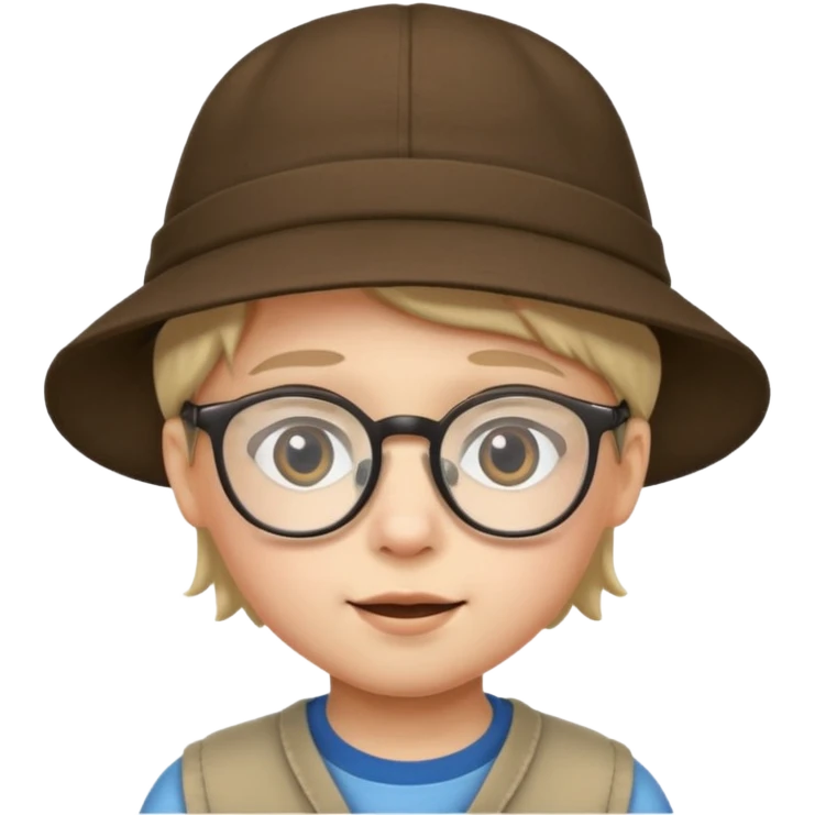 glasses child with hat emoji