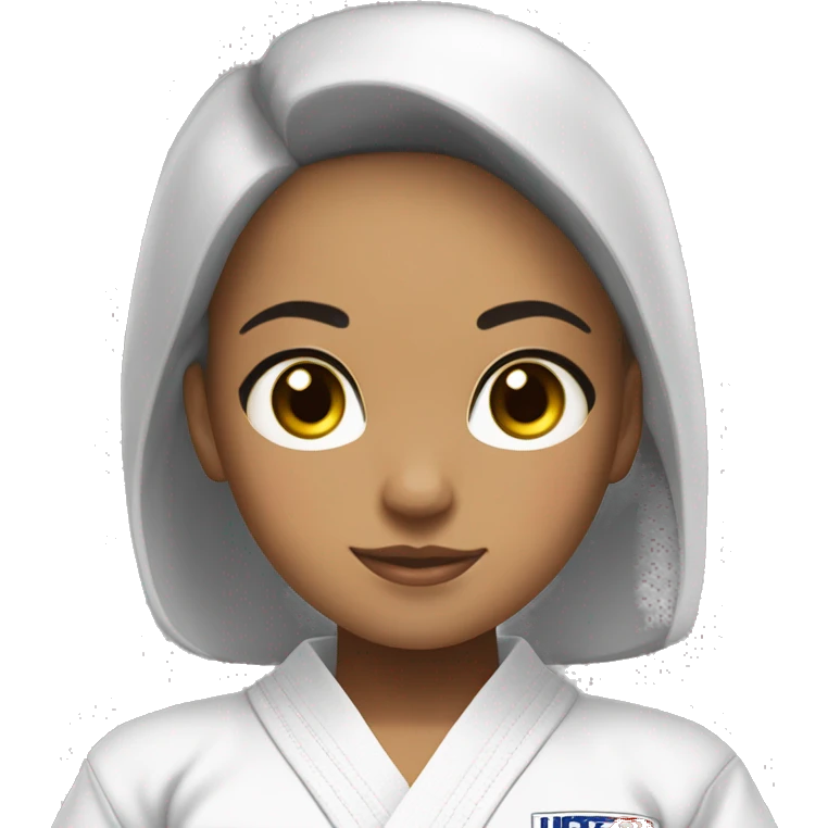 jiu jitsu girl black hair hazel eyes lights skin emoji