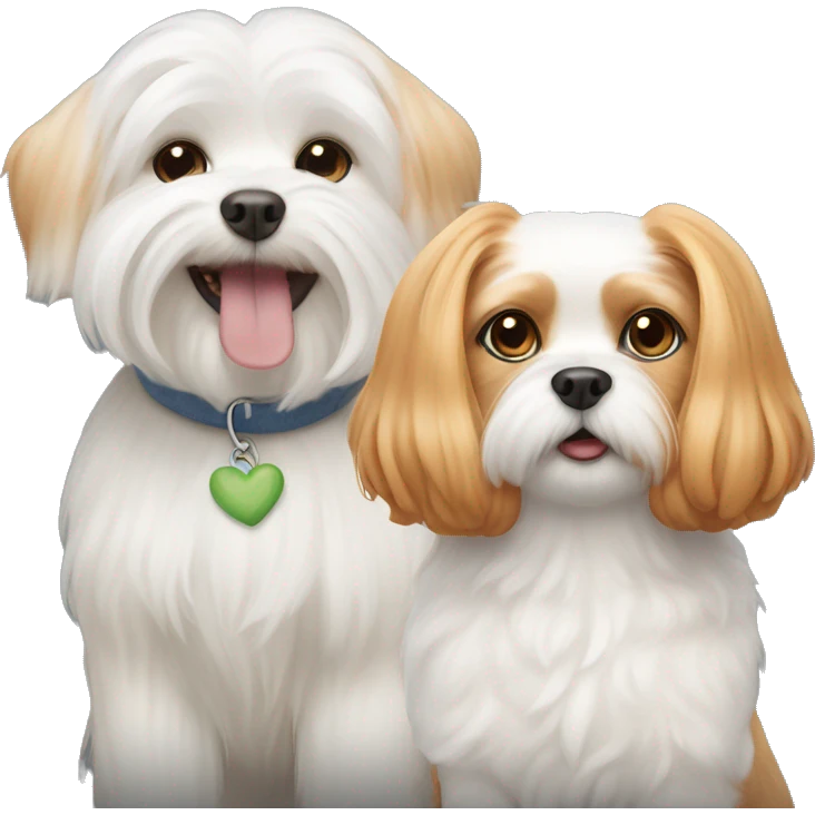 Maltese dog with ginger cat side by side emoji