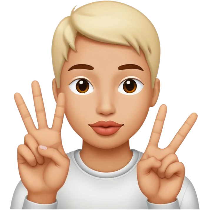 Face with Peace sign with duck lips emoji