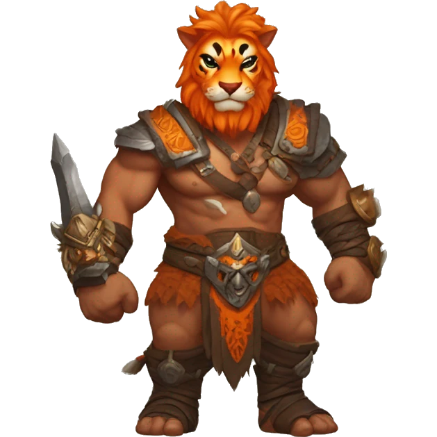 diablo 4 male barbarian with orange tiger mount emoji