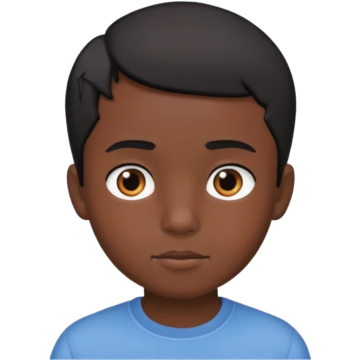 smart dark-skinned boy with short black hair emoji