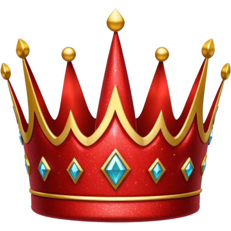 red glitter crown emoji