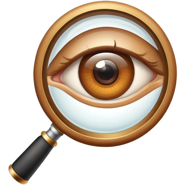 An eye looking through a magnifying glass emoji