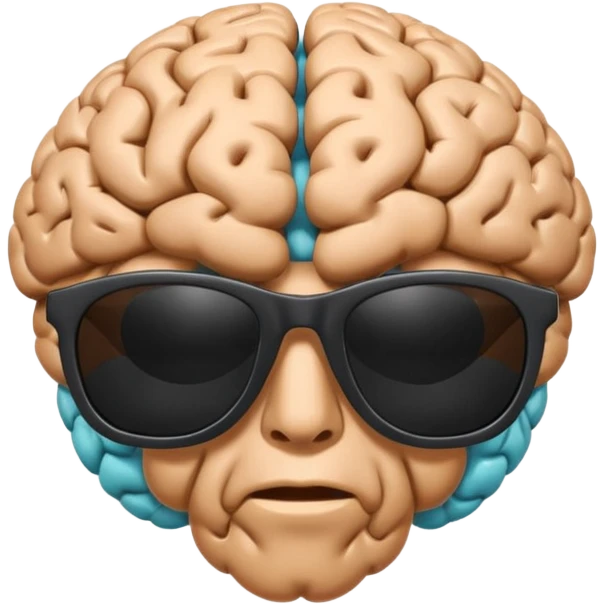 brain with cool black sunglasses emoji