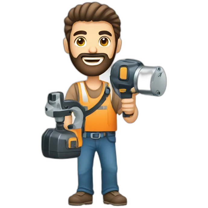 smiling-arab-bearded-man-with-baby-and-electric-drill-scowling emoji