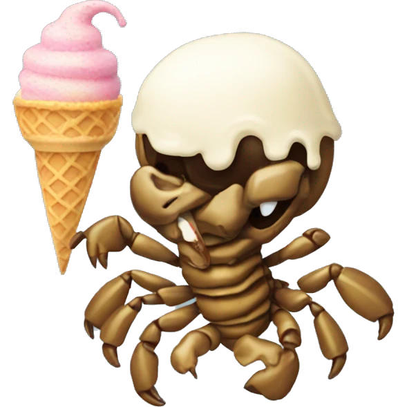 Scorpion with ice cream emoji