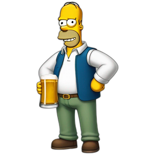 Homer Simpson buvant une bière emoji