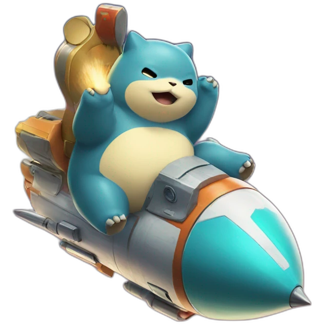 Snorlax on a rocket emoji