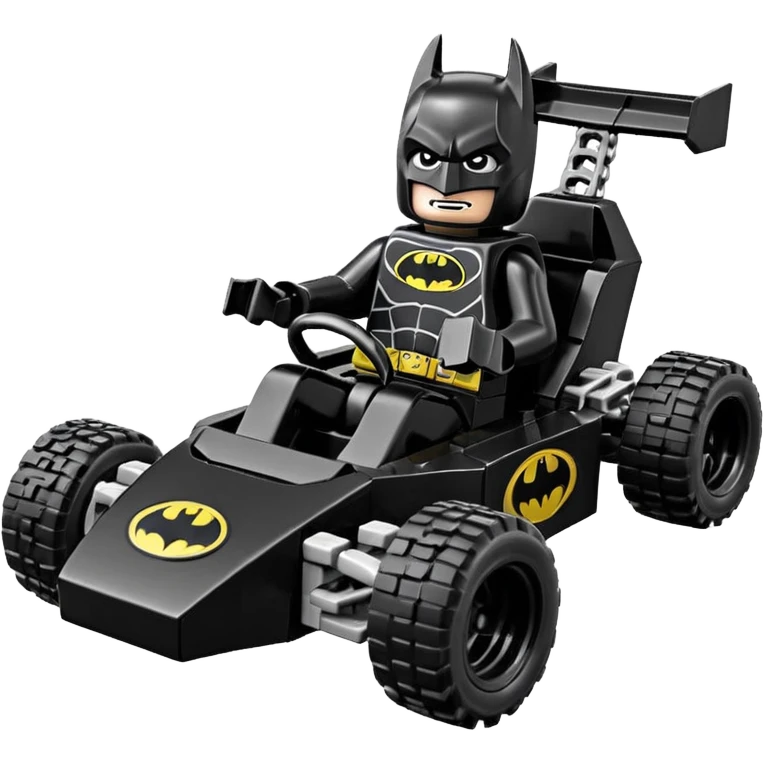 scale anime racing sexy muscular Batman’s masculine midnight-colored tight outfit 1970’s tv style dark knight stealthy accurate sporty safe plush deluxe Lego off-road pursuit drifting F1 car lexus (black hair,reclining and relaxed torso and shoulders back against seat) rallycross kart  emoji