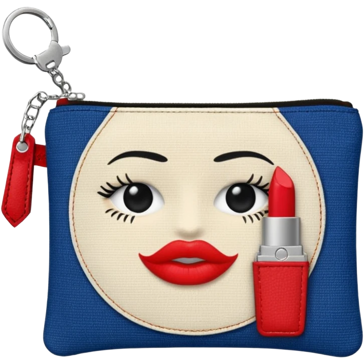 small zipper pouch with essentials, emoji