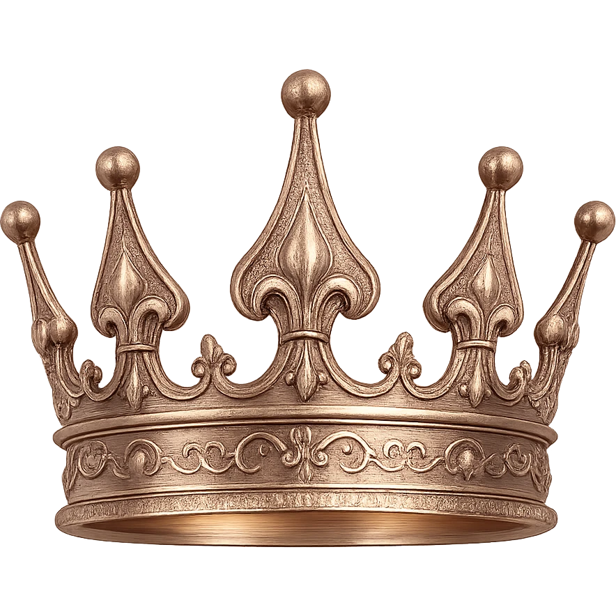 crown with a metallic rose gold finish emoji