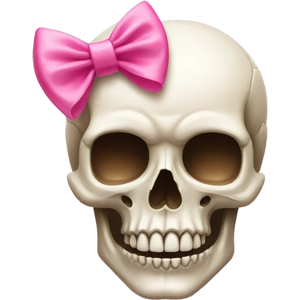 Skull with a pink bow emoji