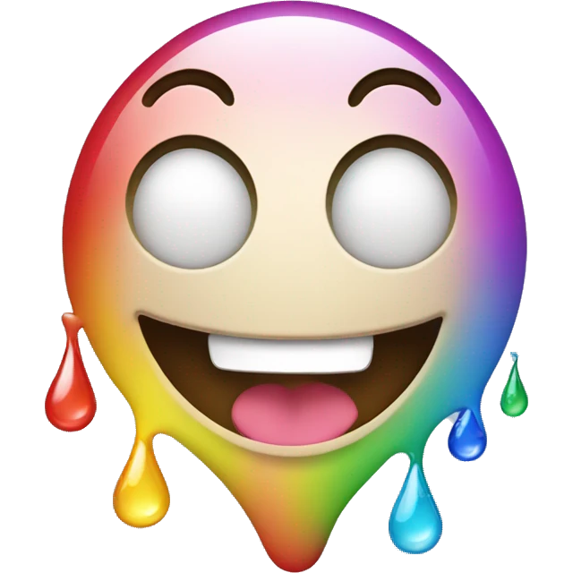 Laughing tears with rainbow tear drops emoji