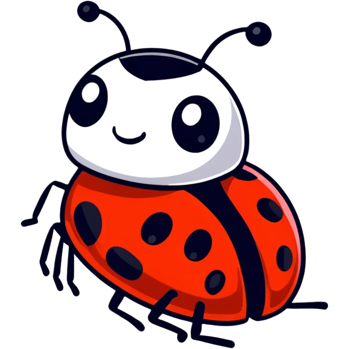 Ladybug with dialated eyes emoji