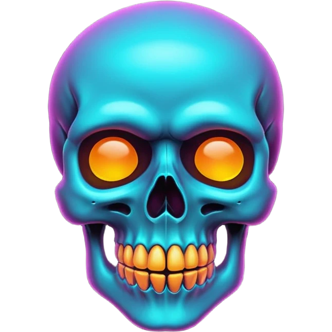 Neon skull emoji