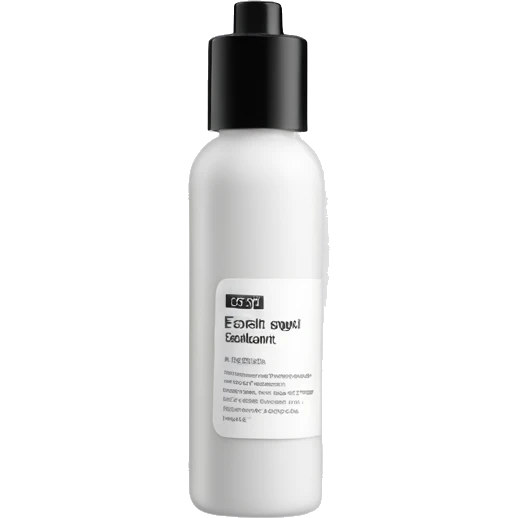 facial exfoliant bottle with label emoji