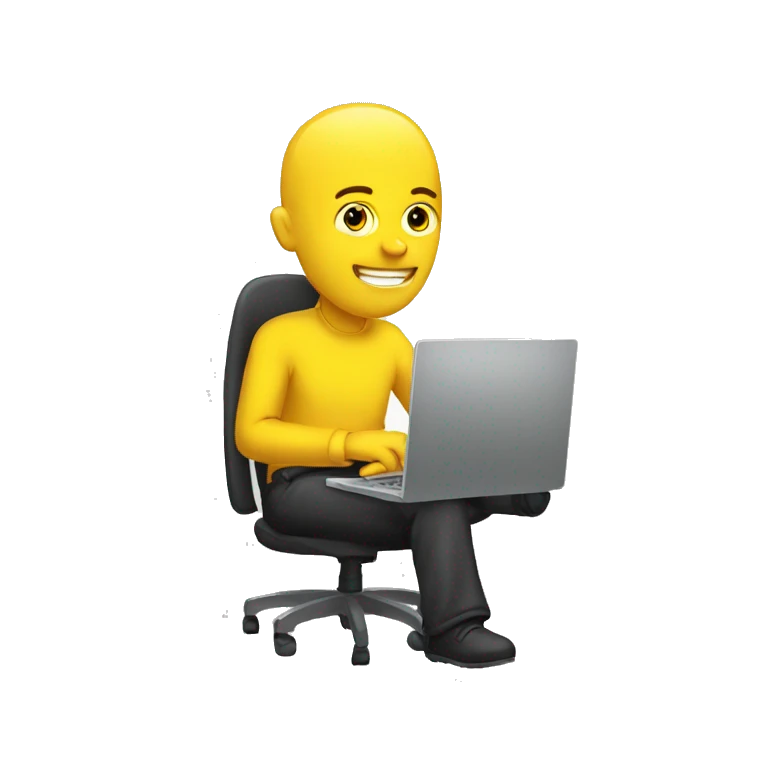 homme jaune avec un ordinateur  emoji