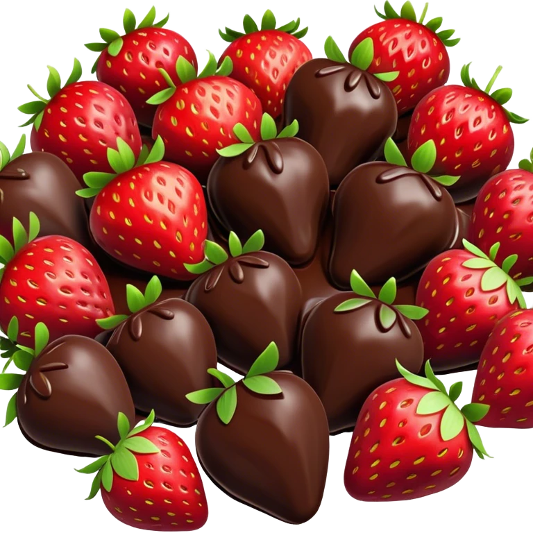 lots of strawberries in melted chocolate emoji