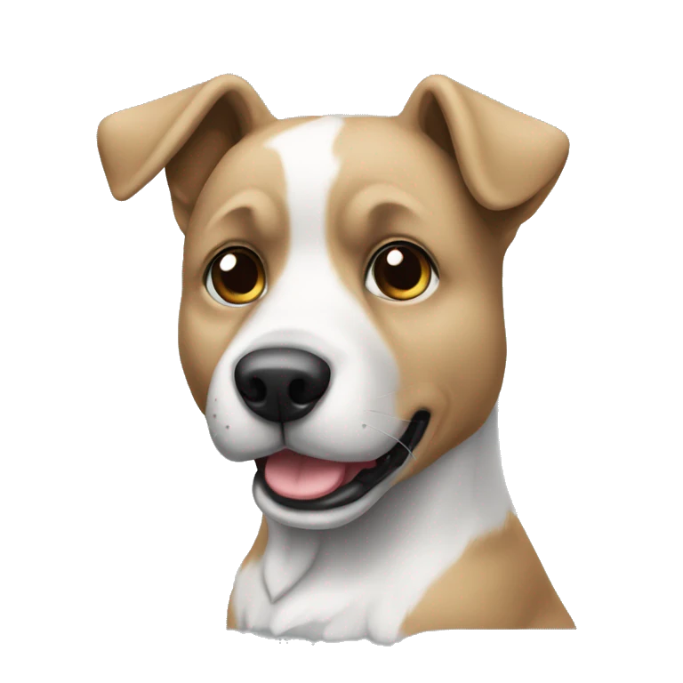 emoji de whatsapp de un perro blanco y negro en 2d emoji
