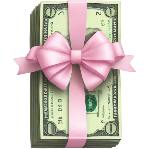 stack of money with baby pink bow emoji
