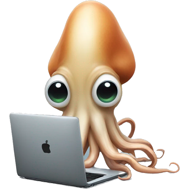 A squid with a laptop emoji