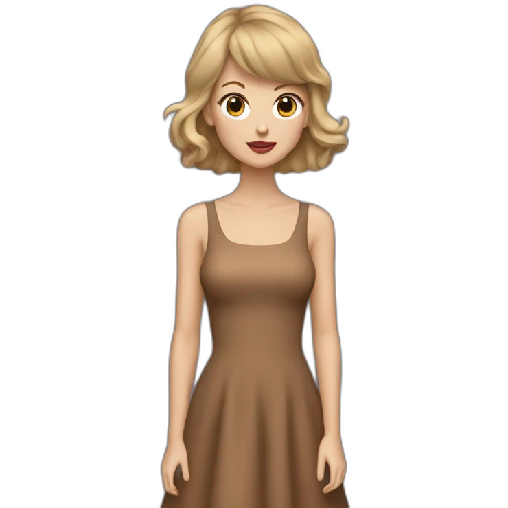 Taylor Swiftwith a brown dress and a look lost in the void emoji