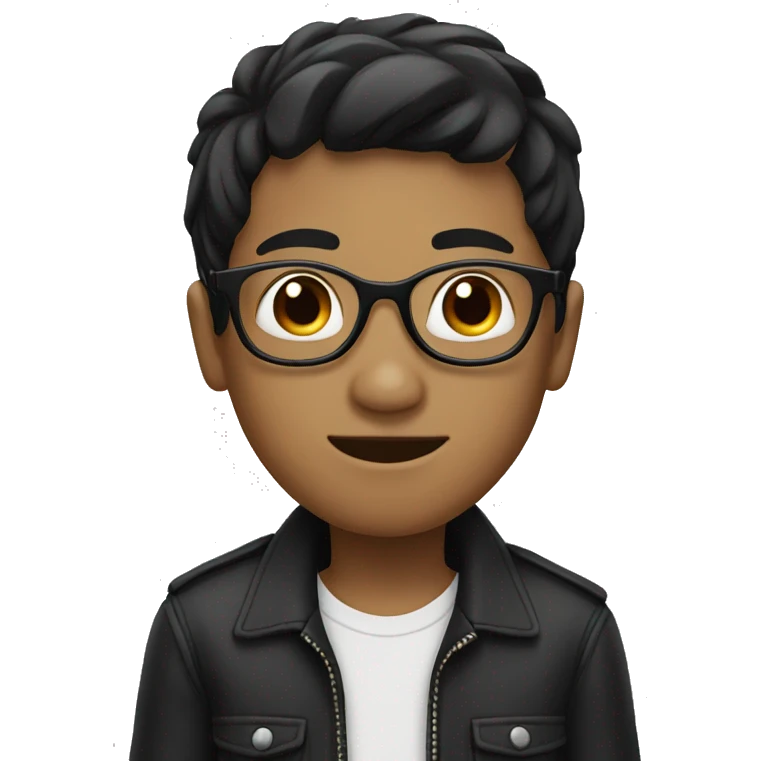 boy with black straight hair and a circular glasses emoji