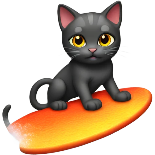 cat surfing on lava emoji
