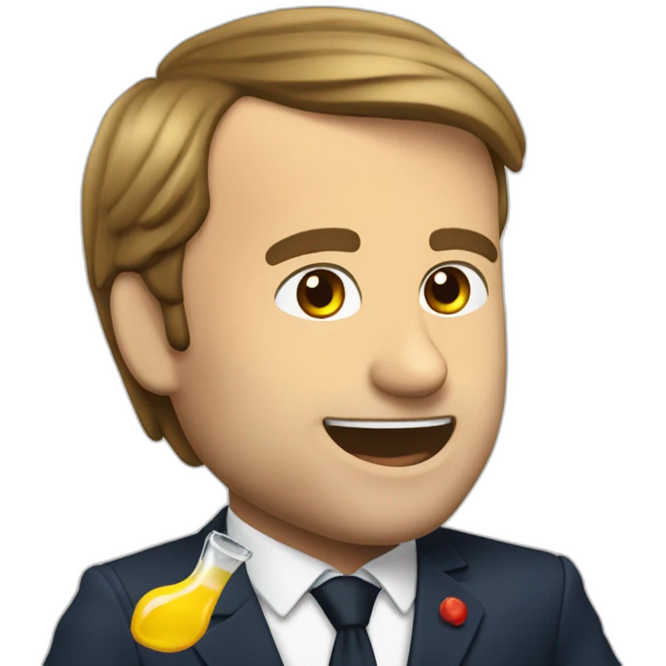 Macron qui boit de l'alcool  emoji