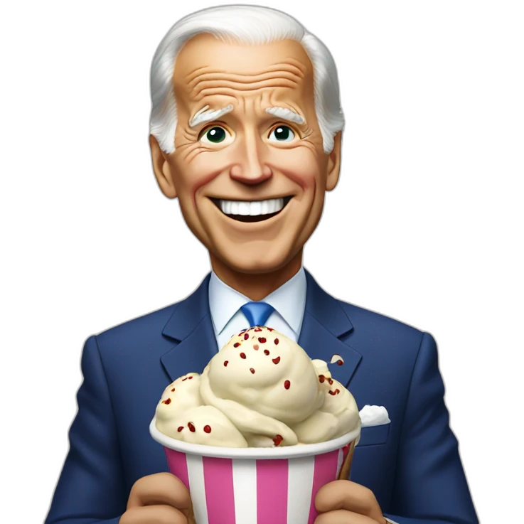 Biden with ICE cream emoji