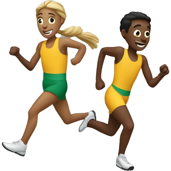 Two runners passing a baton emoji