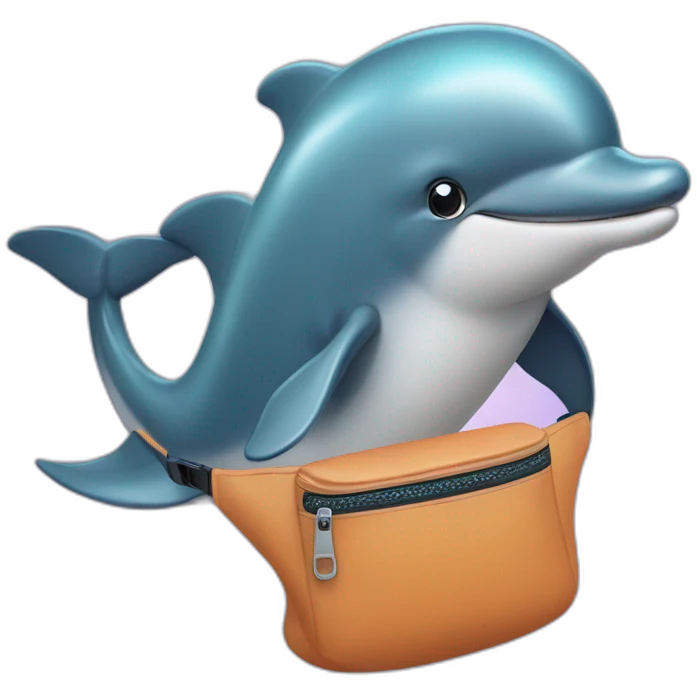 dolphin in a fanny pack emoji