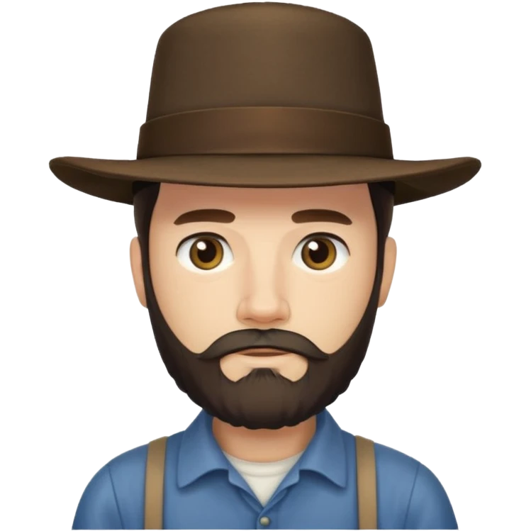 Amish man with beard and with no mustache emoji