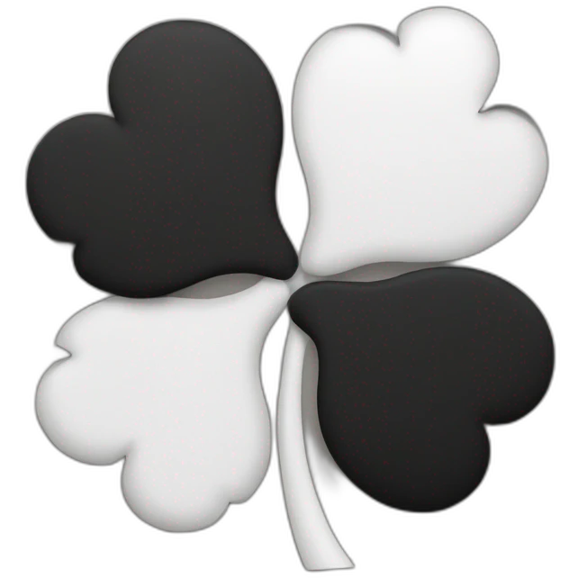 Trèfle a 5 feuilles de couleur noir emoji