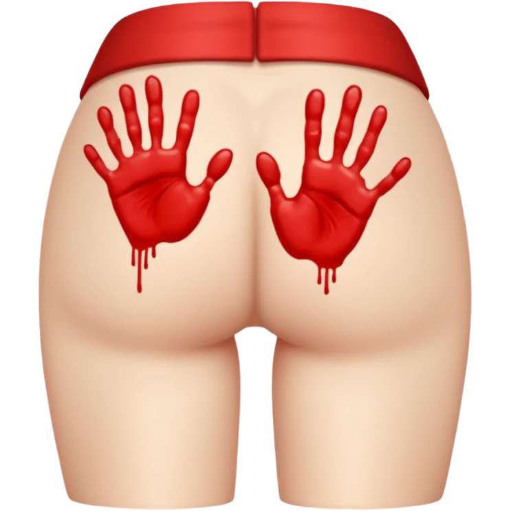 Naked butt with spanked handprint emoji
