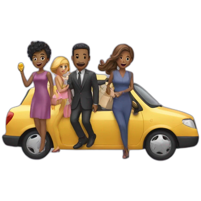 Five people is on their way to a fancy place emoji